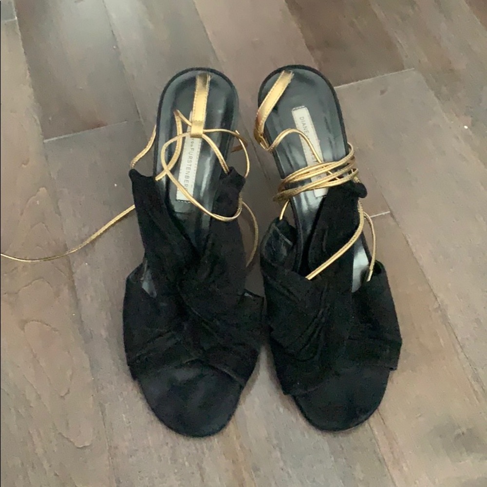 Diane von Furstenberg tie up sandals